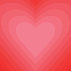 Abstract vintage background with hearts, red and pink hearts for valentine or wedding concept, pink heart design with layered gradient shades, romance and love concept, Mother's day, Valentine's day