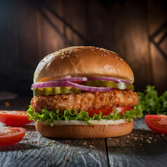 Delicious Cheeseburger with Fresh Ingredients