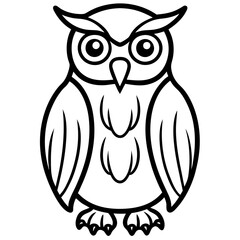 Elegant Owl in Single Stroke Vector