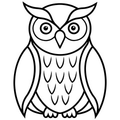 Elegant Owl in Single Stroke Vector