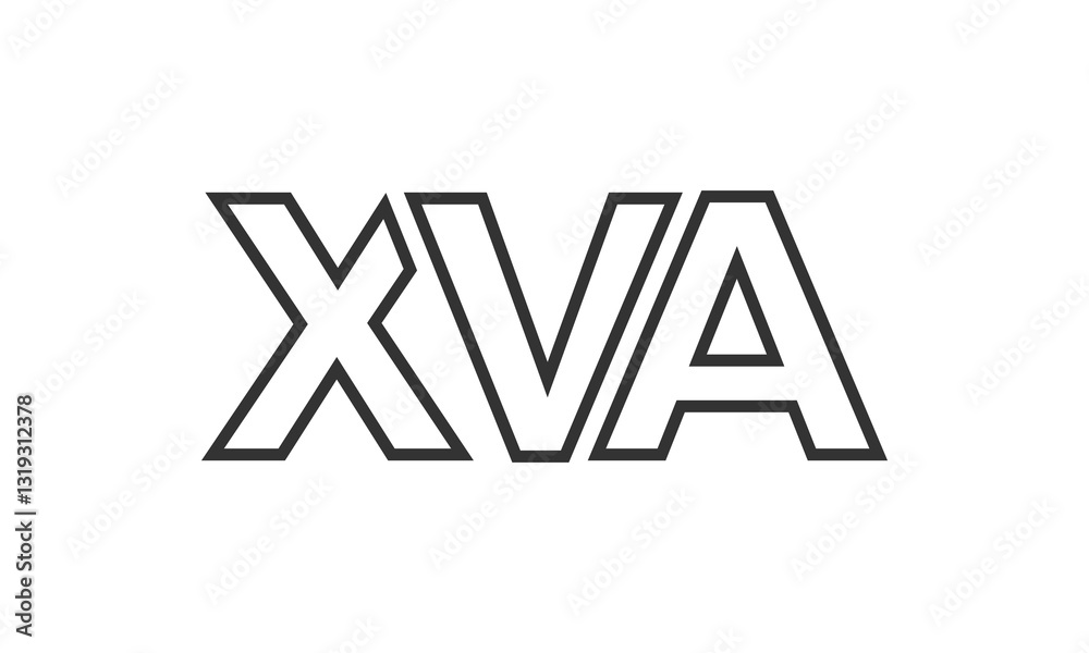 Poster xva logo design template with strong and modern bold text. initial based vector logotype featuring s