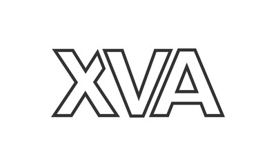 XVA logo design template with strong and modern bold text. Initial based vector logotype featuring simple and minimal typography. Trendy company identity.