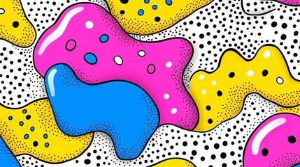 vibrant abstract background with colorful shapes and dots
