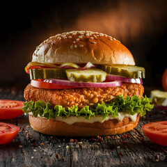 Delicious Cheeseburger with Fresh Ingredients