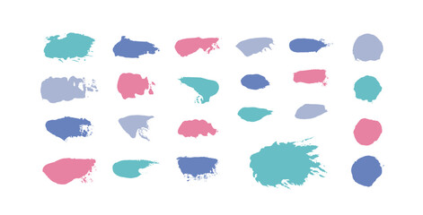 カラフルでかわいい絵の具　抽象的な装飾イラストセット　ペンキ　ペイント　顔料　塗料