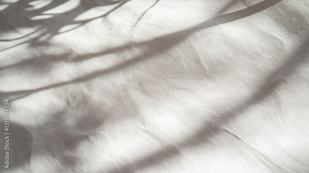 Poster A close up of textured paper with a single shadow falling across it