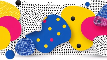 Fototapeta premium vibrant abstract shapes and dots for creative design