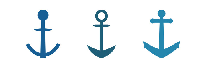 ship anchor icon isolated on white background