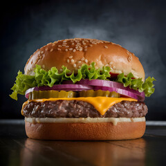 Delicious Cheeseburger with Fresh Ingredients