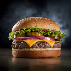Delicious Cheeseburger with Fresh Ingredients