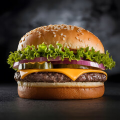 Delicious Cheeseburger with Fresh Ingredients