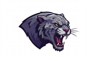 Roaring Grey Panther Pixel Art Portrait