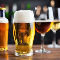 Refreshing beer and glass of beer perfect for cooking with beer and wine in delicious culinary creations