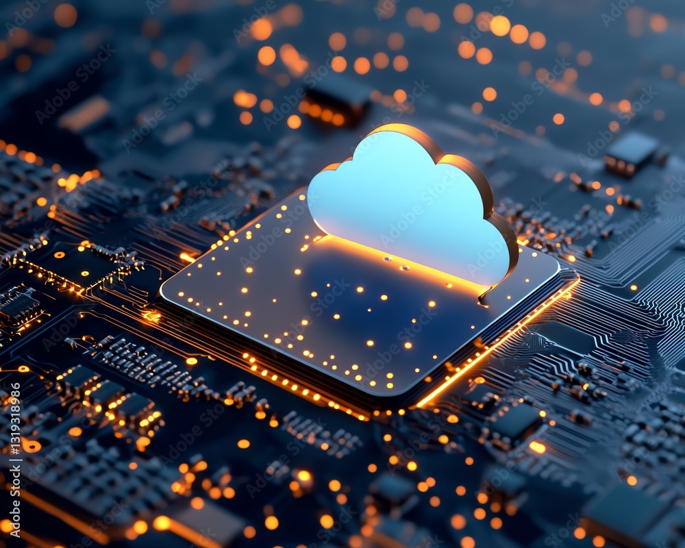 Aufkleber illustration of secure cloud computing concept