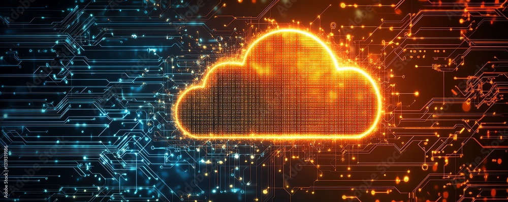 Aufkleber secure cloud computing concept illustration