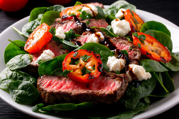  warm steak spinach salad