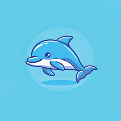  A charming vector picture of a drawn dolphin