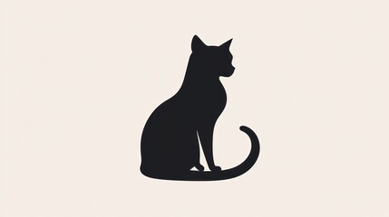 Silhouette of a sitting cat