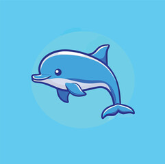  A charming vector picture of a drawn dolphin