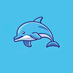 Fototapeta premium A charming vector picture of a drawn dolphin