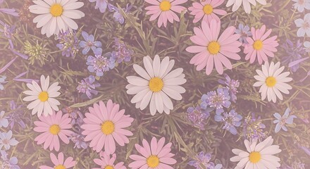 Dreamy floral pattern - Soft pastel hues - Background for spring announcements