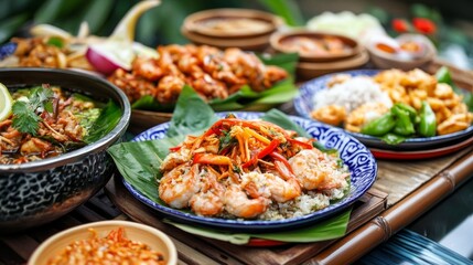 Fototapeta premium Exploring the rich flavors and diversity of authentic thai cuisine a culinary adventure