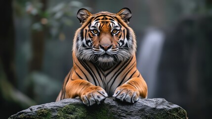 Fototapeta premium Majestic tiger portrait in nature
