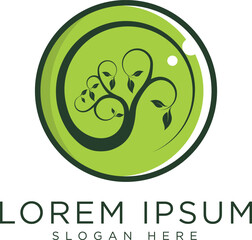 Tree logo with modern and minimalist design, fresh green geometric elements with futuristic touch, suitable for brands that focus on green technology, or environment. Available in high quality vector 