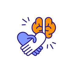 Handshake Icon for Interpersonal Relationships, Support, and Therapy Sessions