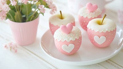  romantic white chocolate-dipped apple slices
