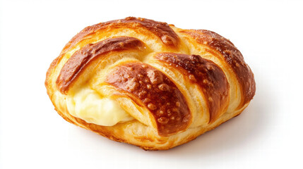 Warm cheese stuffed pretzel with golden brown crust, deliciously inviting