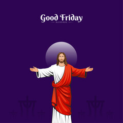 Good Friday,  Jesus Christ Blessings. Good Friday Poster 
