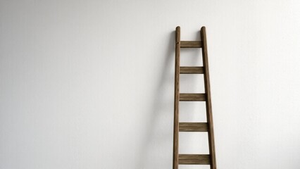 A sturdy ladder stands near a wall, essential for home renovation, painting, or construction. Perfect for indoor and outdoor maintenance, repairs, and professional work