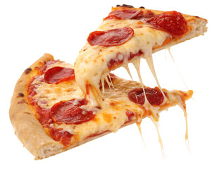 Delicious pepperoni pizza with melted cheese.