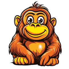Obraz premium monkey cartoon vector illustration 