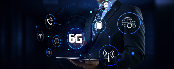 6G Six generation high speed mobile internet wireless  connection.