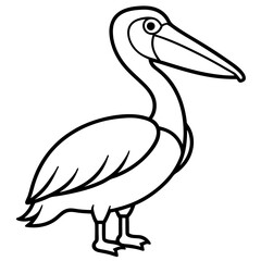 Elegant Pelican in One Line Vector Design