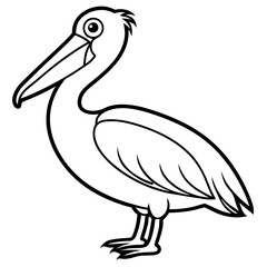 Elegant Pelican in One Line Vector Design