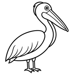 Fototapeta premium Elegant Pelican in One Line Vector Design