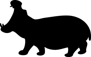 silhouette hippopotamus