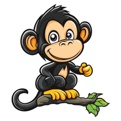 Obraz premium monkey cartoon vector illustration 