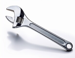  A realistic metalic double ended open wrench with a sleek silver finish,essential hand tool 