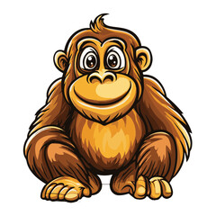 Obraz premium monkey cartoon vector illustration 