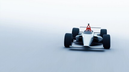 Naklejka premium dynamic 3d render of racing car sleek aerodynamics and detailed textures placed on blank background copy space