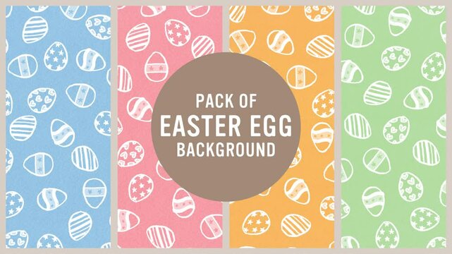 Easter egg pattern background set