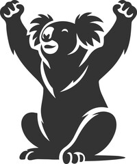 Koala with arms raised in excitement animal vector