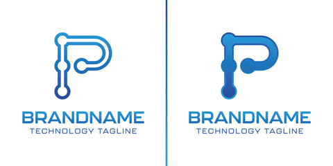 Letter P Technology Logo, symbolize progress, innovation, and digital excellence