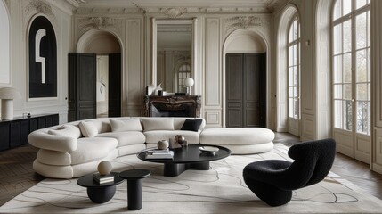 Elegant Parisian Living Room Interior Design