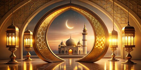 Obraz premium Golden Islamic Archway