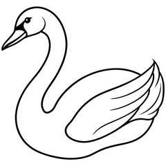 Obraz premium Elegant Swan in One-Line Vector Design